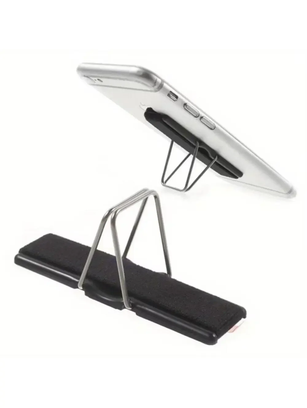 Cell Phone Finger Grip Strap Holder For Smartphones Black White Light Grey 2 PCS